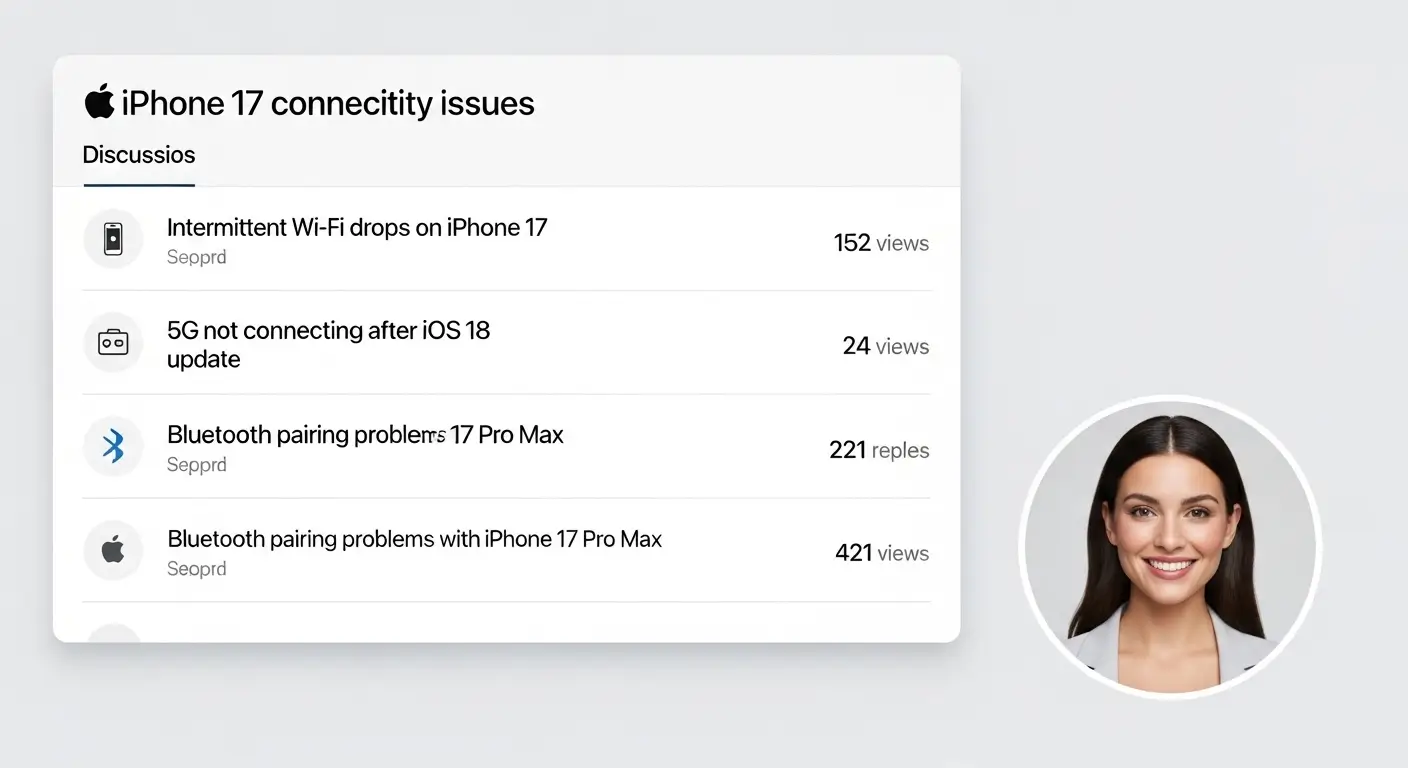Apple Support Community discussion on iPhone 17 Wi-Fi issues