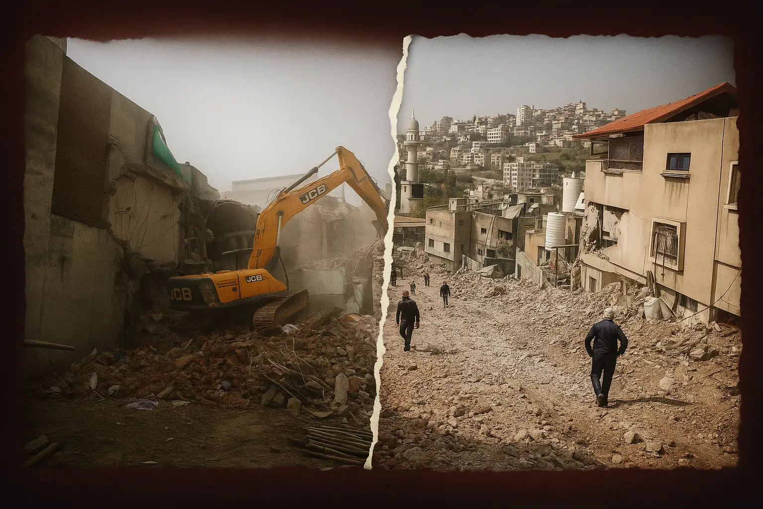 Israeli forces demolishing a Palestinian home