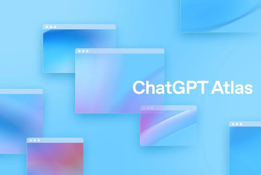 OpenAI's ChatGPT Atlas browser launch interface showing split-screen AI assistant