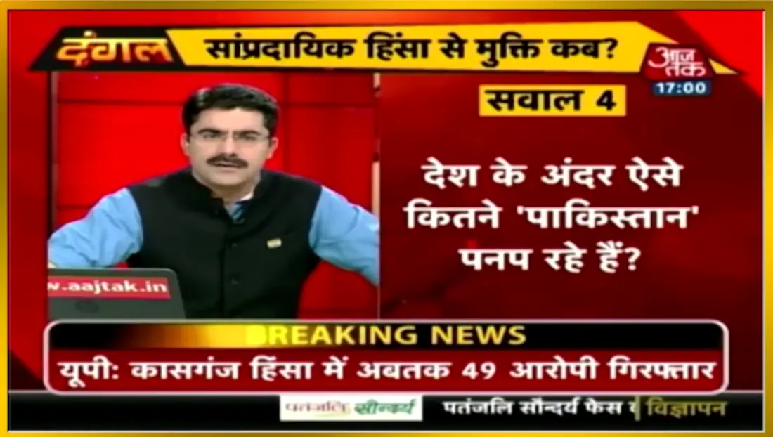 Indian television news debate with anti-Muslim rhetoric