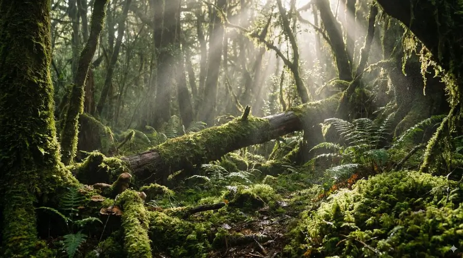 High resolution 4K texture of mossy forest floor