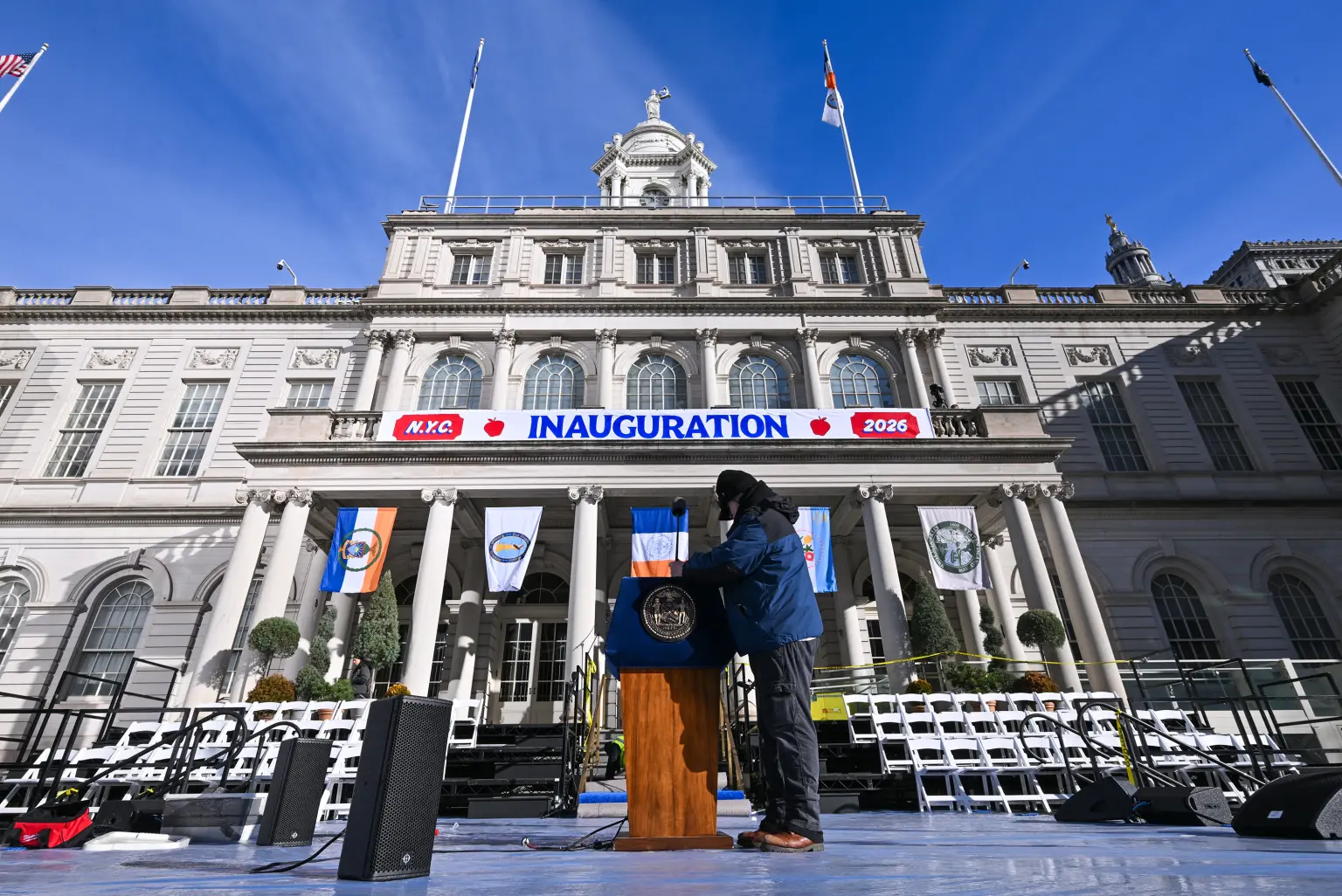 City Hall prepares for the NYC inauguration