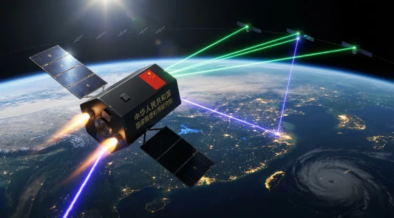 China satellite network over Earth in low Earth orbit