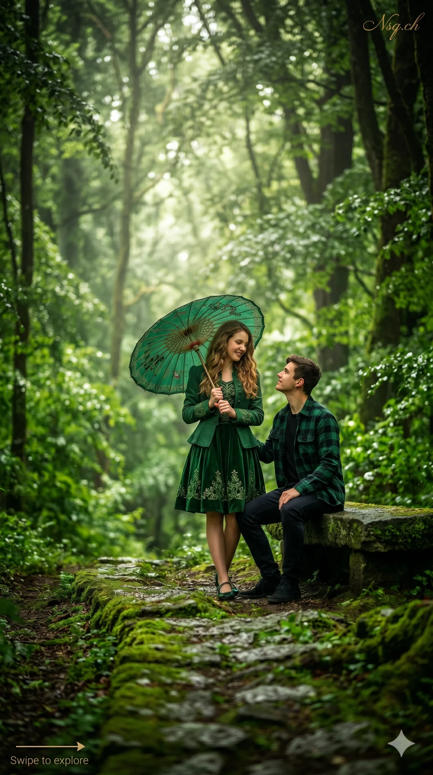 Moody Fine-Art Dark Forest AI Portrait Editing Overlay