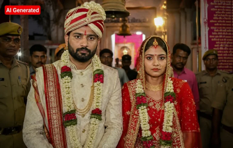 Fatehpur Gang Rape: Hindutva BJP Leader Bablu Singh Shot in Encounter Fatehpur gang rape survivor and her groom during their marriage ceremony at Siddhpeeth Tambeshwar Temple following the UP Fatehpur rape news incident.