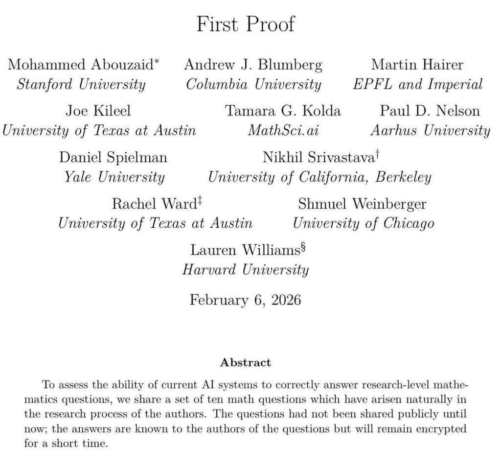 First Proof challenge