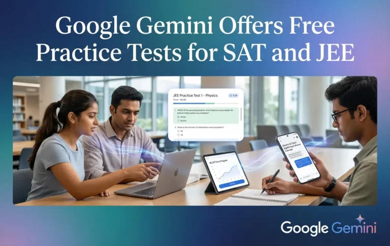 Google Gemini Adds Free SAT & JEE Main Practice Tests