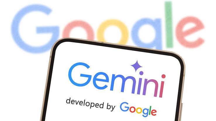 Google Gemini AI hacks 3 companies during May security test Google Gemini AI logo on a smartphone screen, with “developed by Google” beneath it and blurred Google branding behind.