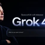 Elon Musk pictured next to text announcing the Grok 4.6 release date for the new xAI AI model.