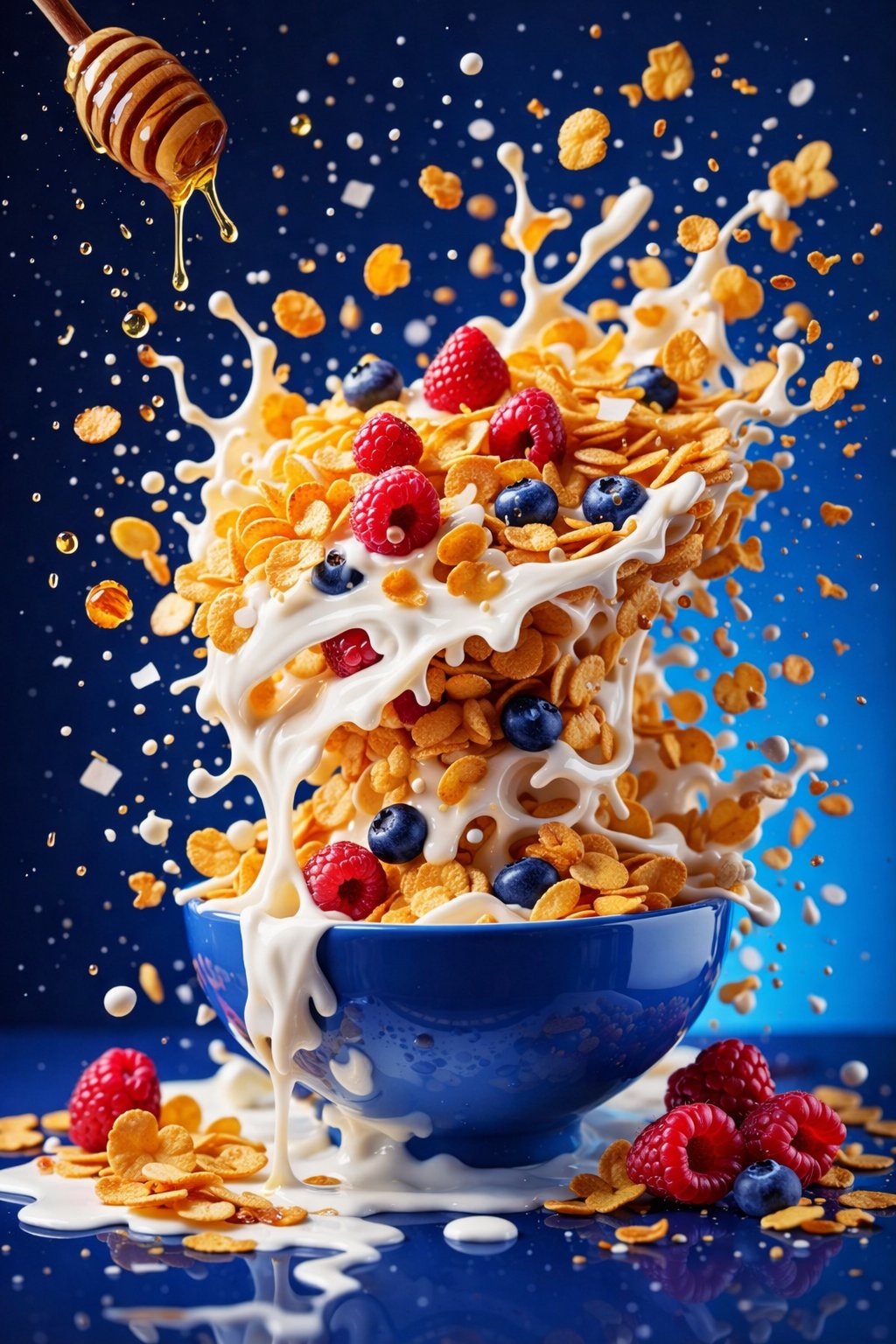 Hyper-Realistic Berry Smoothie Bowl Commercial Food Photography Prompt