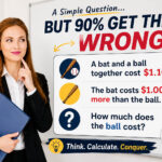 Viral math question on whiteboard about the famous bat and ball riddle with a female teacher thinking.