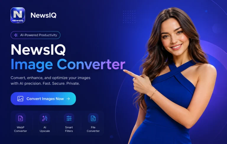 NewsIQ Image Converter tool with AI upscale, WebP converter, and smart filters fast, secure, and private browser-based image conversion